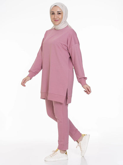 Crew Neck Plain Long Sleeve Women's Tunic N001