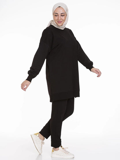 Crew Neck Plain Long Sleeve Women's Tunic N001