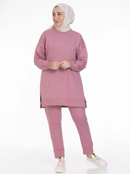 Crew Neck Plain Long Sleeve Women's Tunic N001