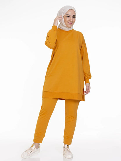 Crew Neck Plain Long Sleeve Women's Tunic N001