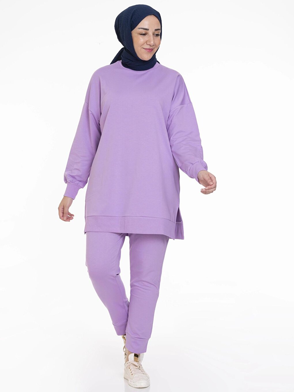 Crew Neck Plain Long Sleeve Women's Tunic N001