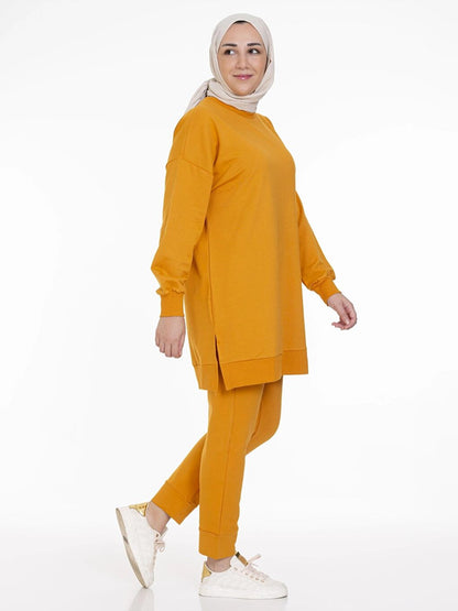 Crew Neck Plain Long Sleeve Women's Tunic N001