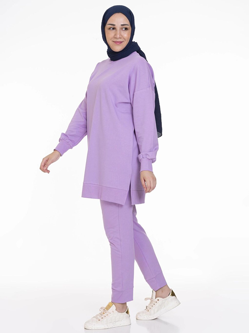 Crew Neck Plain Long Sleeve Women's Tunic N001