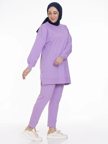 Crew Neck Plain Long Sleeve Women's Tunic N001