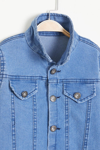 Blue Buttoned Boy Jean Jacket 15525