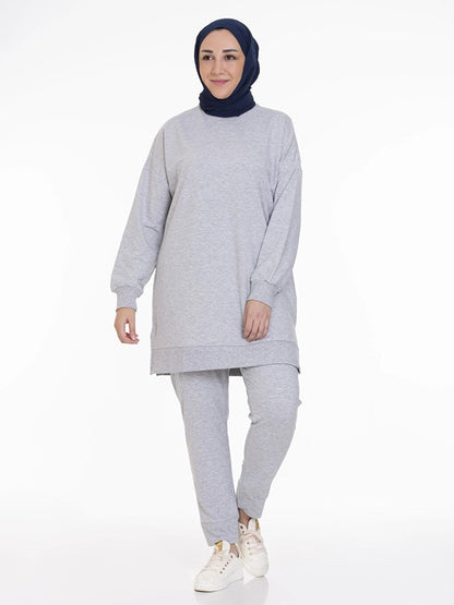 Crew Neck Plain Long Sleeve Women's Tunic N001