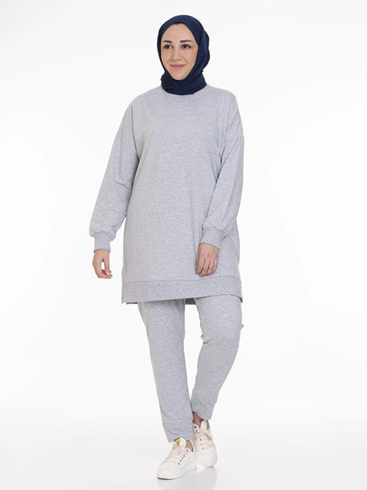 Crew Neck Plain Long Sleeve Women's Tunic N001