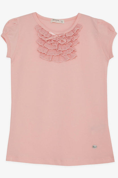 Girl's T-Shirt Guipure Salmon (4-8 Years)