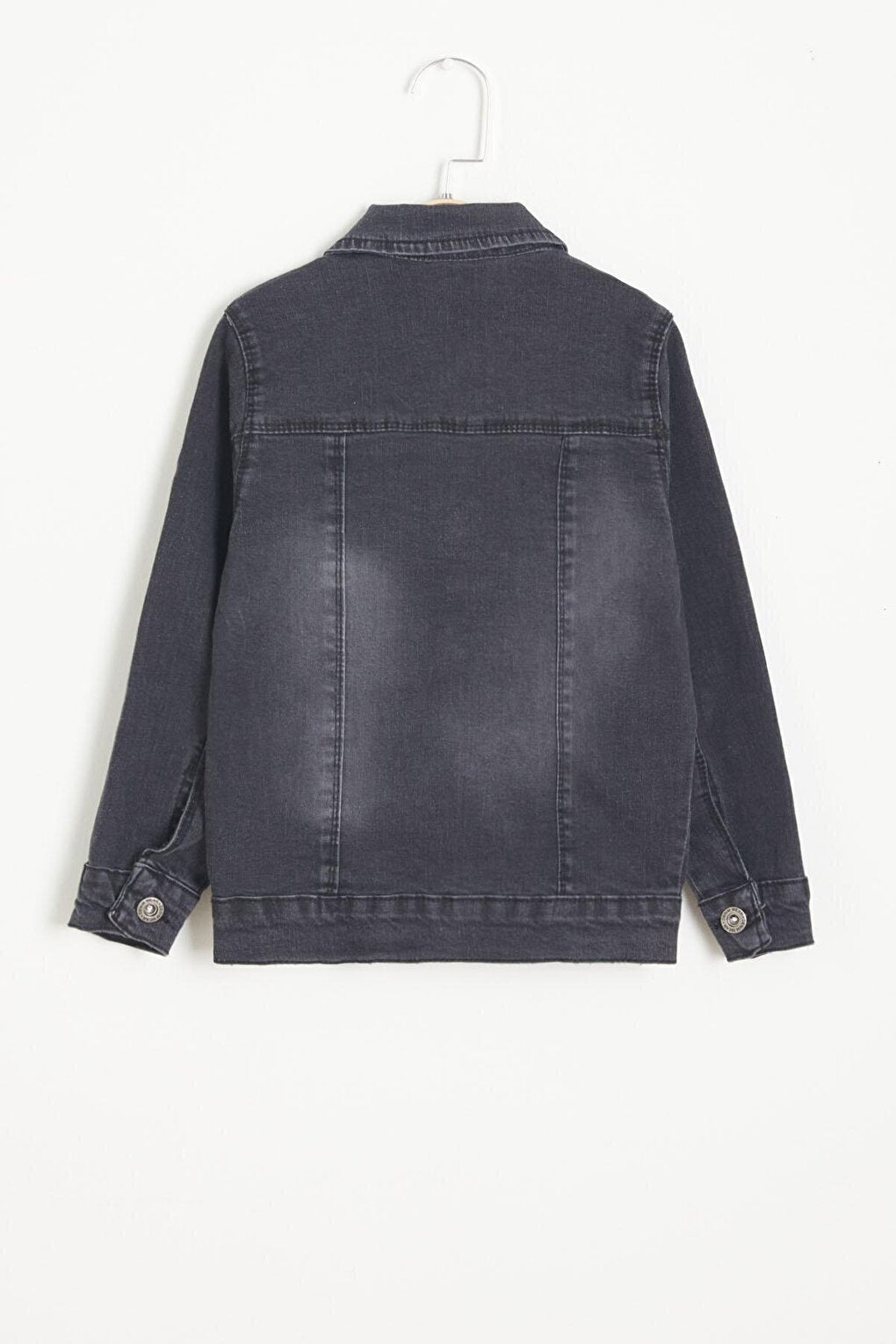 Black Buttoned Boy Jean Jacket 15524