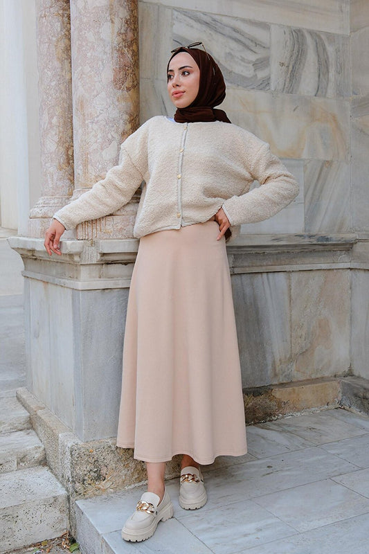 Kiloş Skirt Mink with Elastic Waist