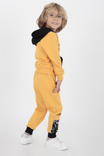 Kids Men's Cool Printed Tracksuit Hooded Elastic Tight Leg Ak15015