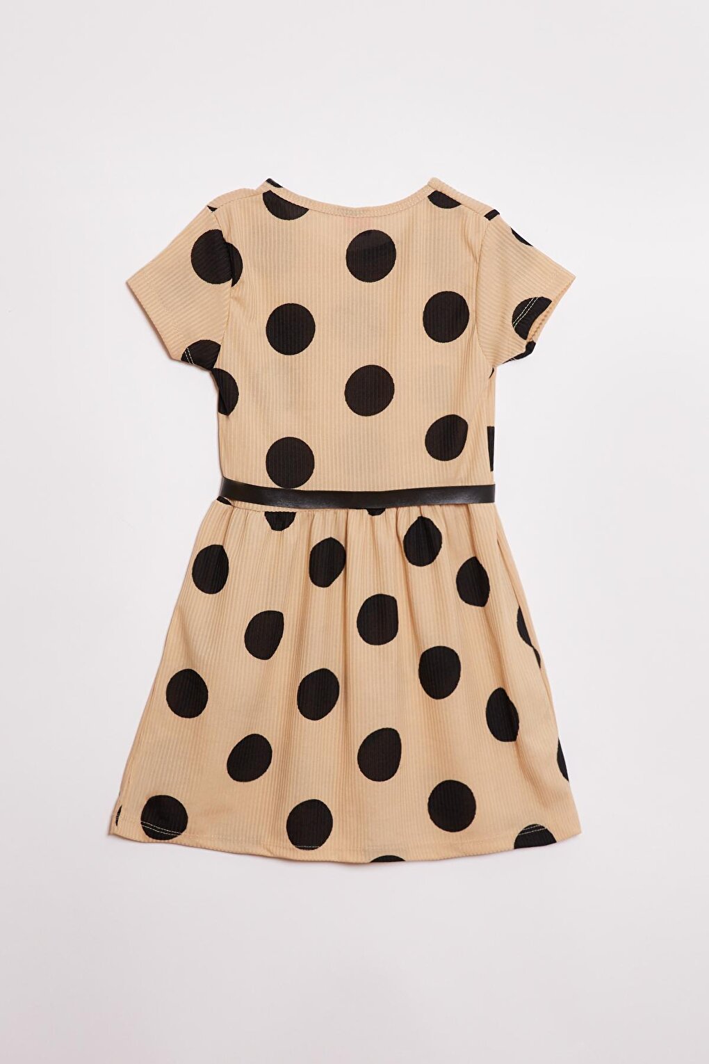 Polka Dot Belt Detailed Girl's Dress