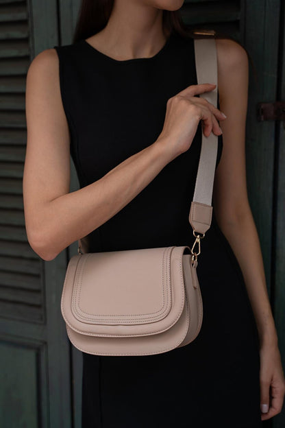 Cross Strap Women's Bag - Nude