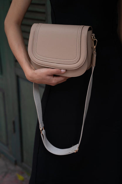 Cross Strap Women's Bag - Nude