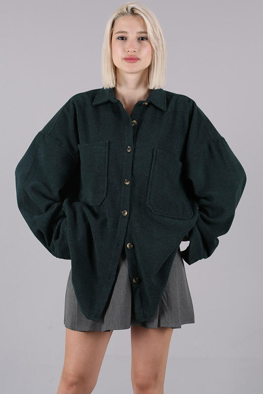 Green Oversize Shirt Jacket MG1562