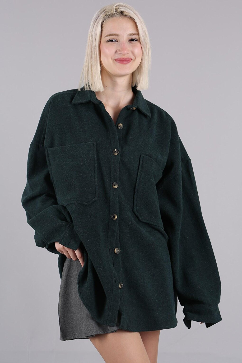 Green Oversize Shirt Jacket MG1562