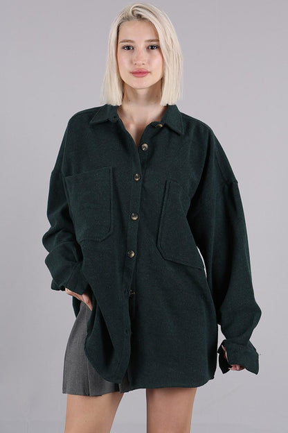 Green Oversize Shirt Jacket MG1562