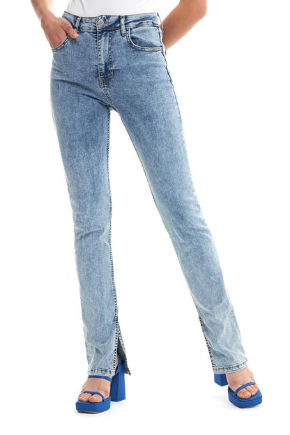 Slit Jean Trousers Light Blue