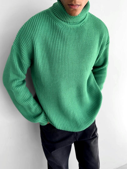 Oversize Turtleneck Sweater Green