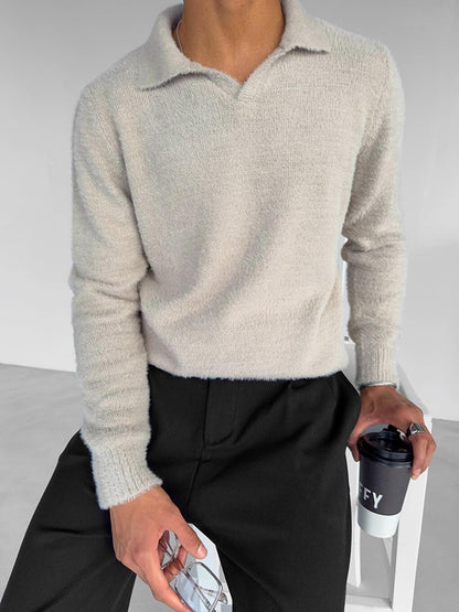 Oversize Collared Sweater Stone