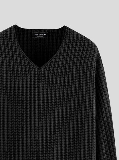 Oversize V-Neck Sweater Black