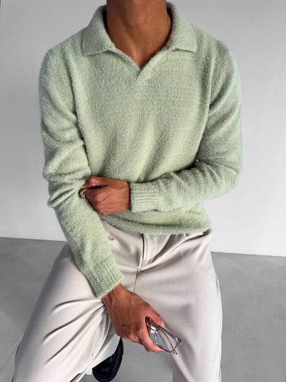 Oversize Collared Sweater Green