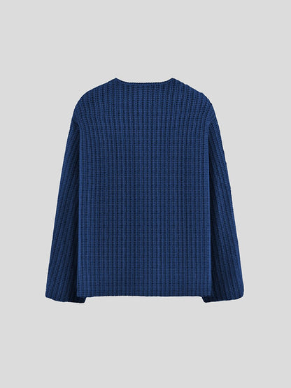 Oversize V-Neck Sweater Indigo