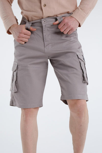 Cotton Linen Comfort Men's Cargo Pocket Bermuda Capri