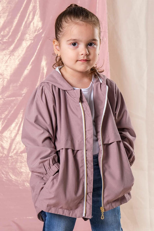 Hooded Girl's Trench Coat 4-10 Years