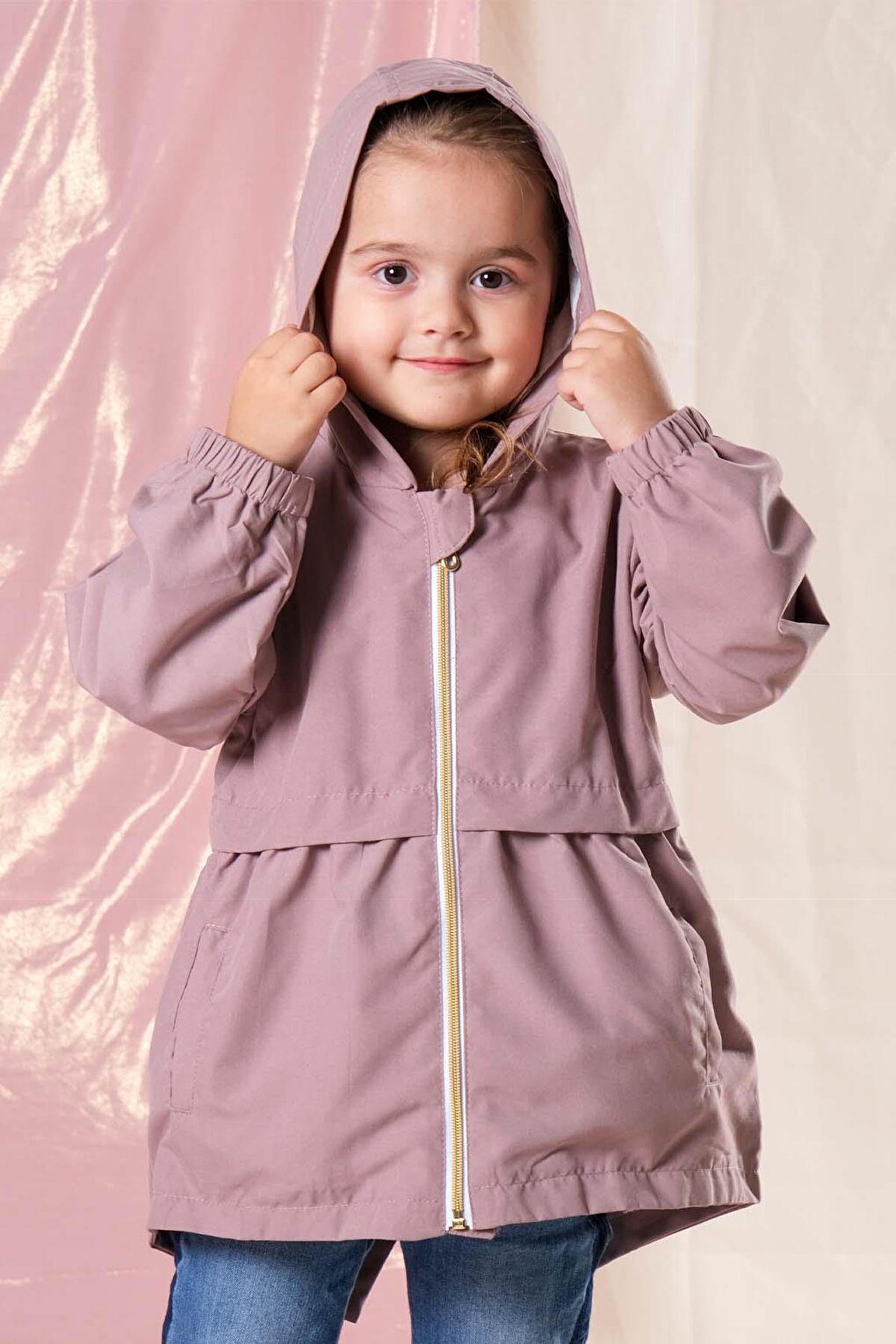 Hooded Girl's Trench Coat 4-10 Years