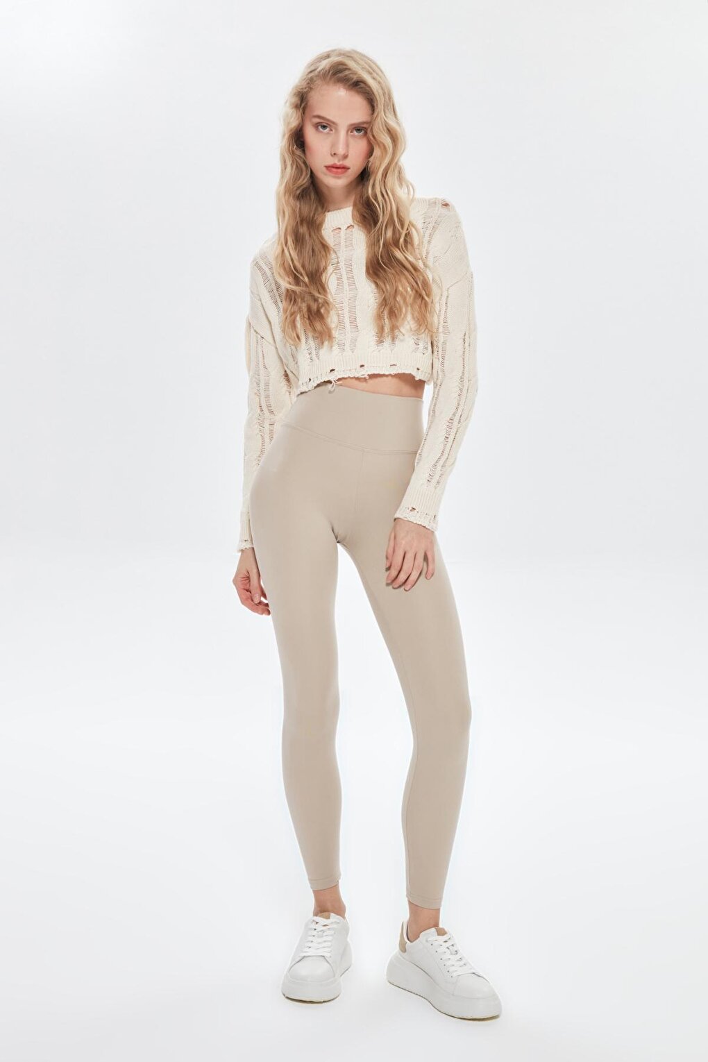 High Waist Sports Tights Stone