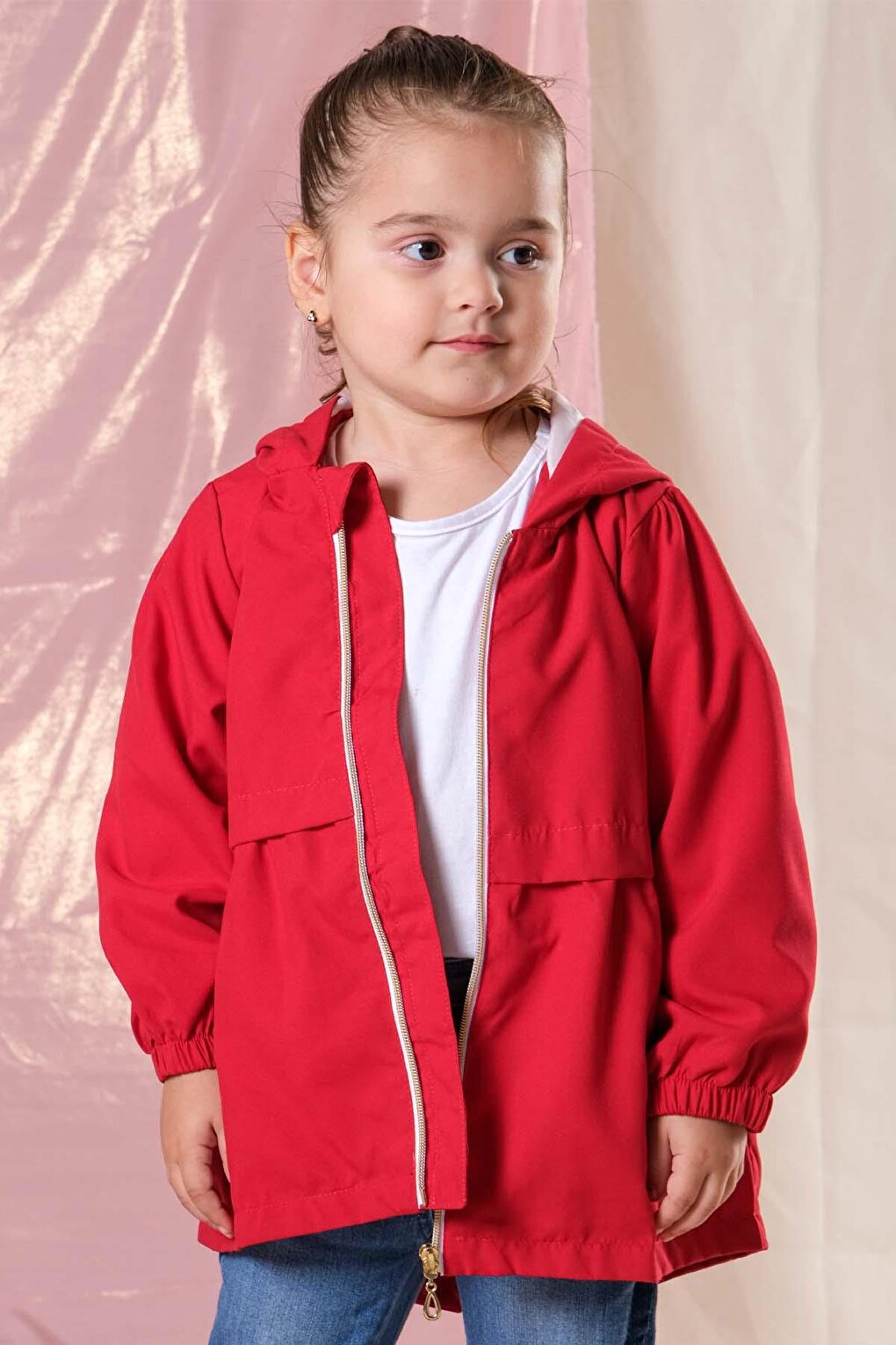 Hooded Girl's Trench Coat 4-10 Years