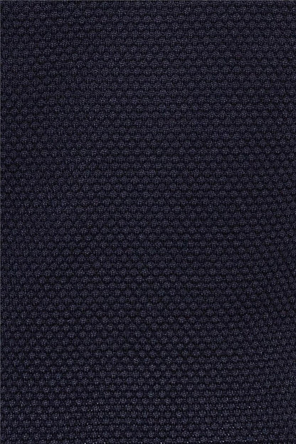 Slim Fit Crew Neck Honeycomb Patterned Men's Navy Blue Sweater