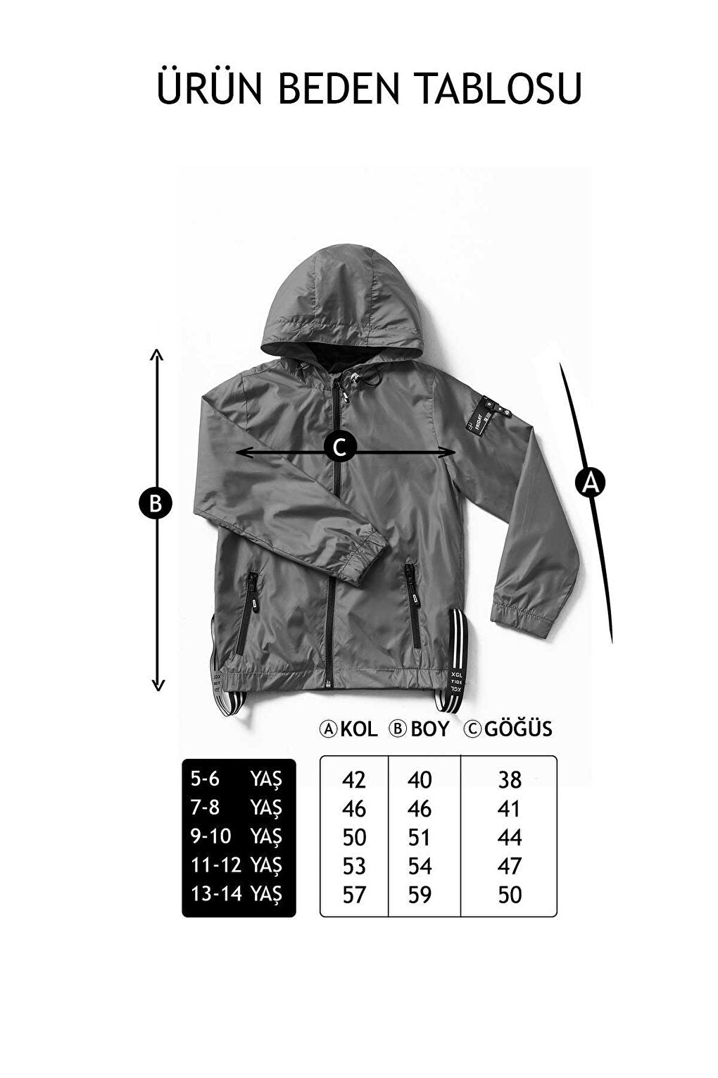 Hooded Waterproof Boy Raincoat 5-14 Years