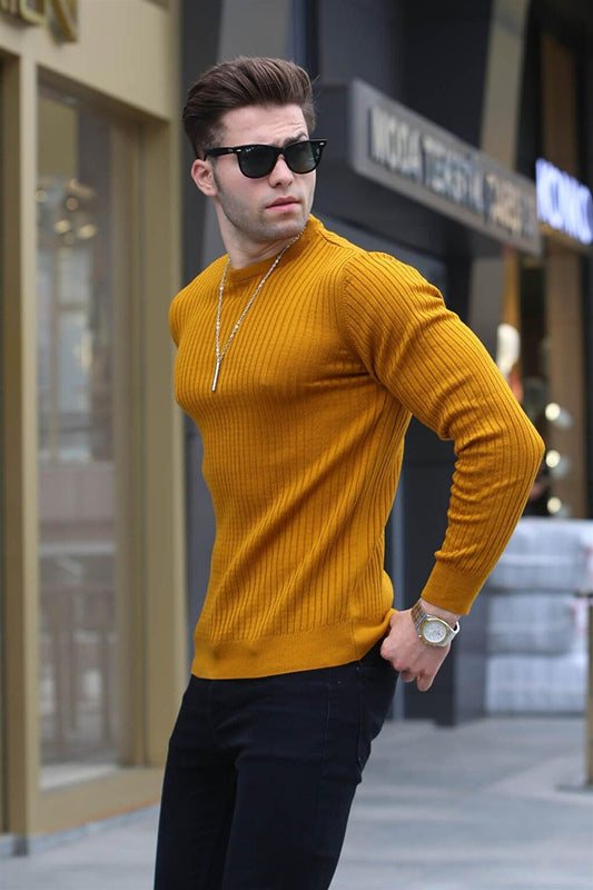 Mustard Crew Neck Knitwear Sweater 5183