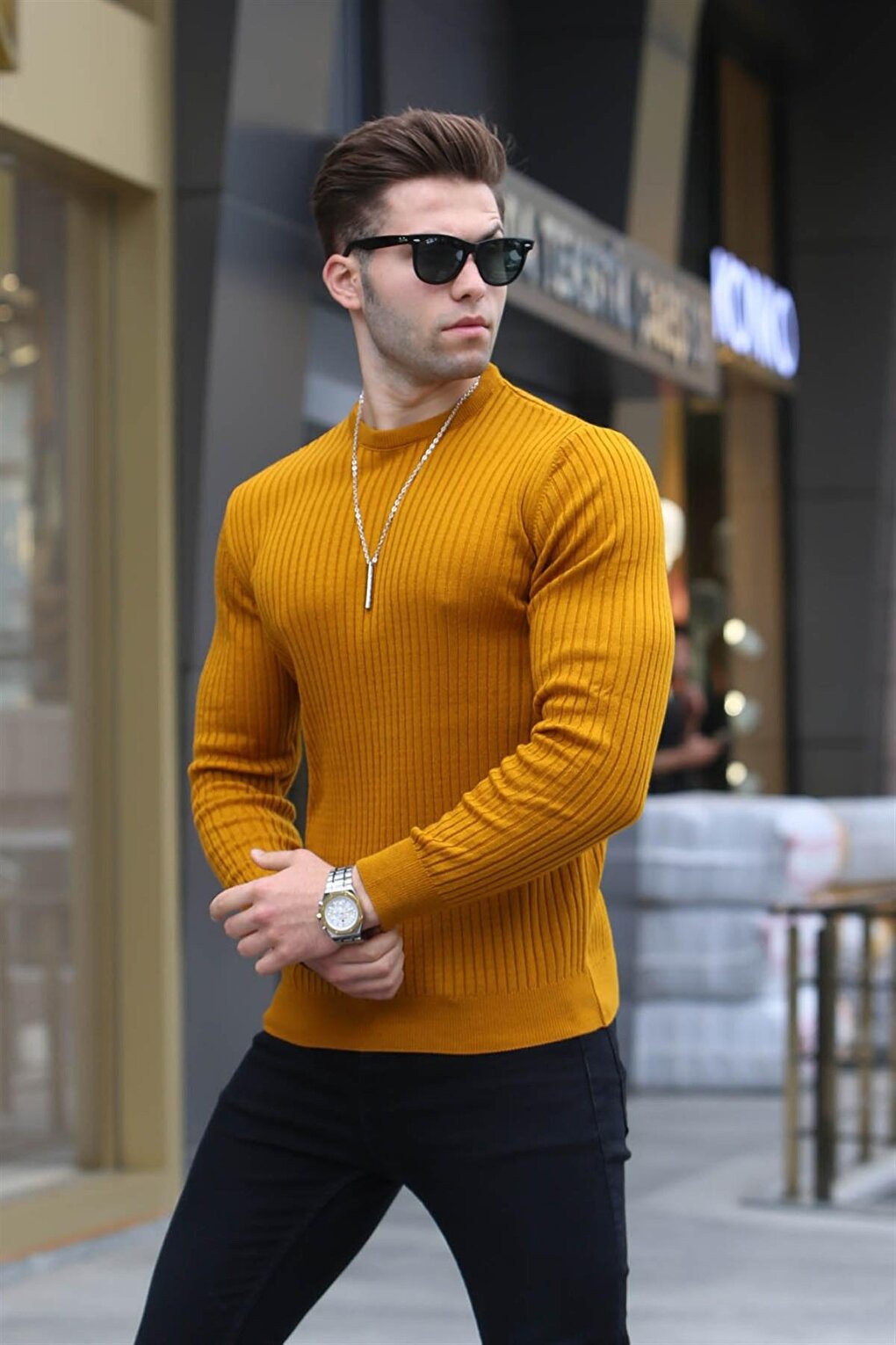 Mustard Crew Neck Knitwear Sweater 5183