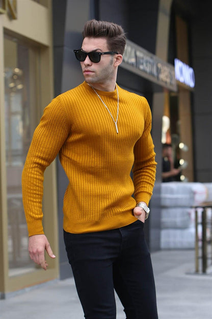 Mustard Crew Neck Knitwear Sweater 5183