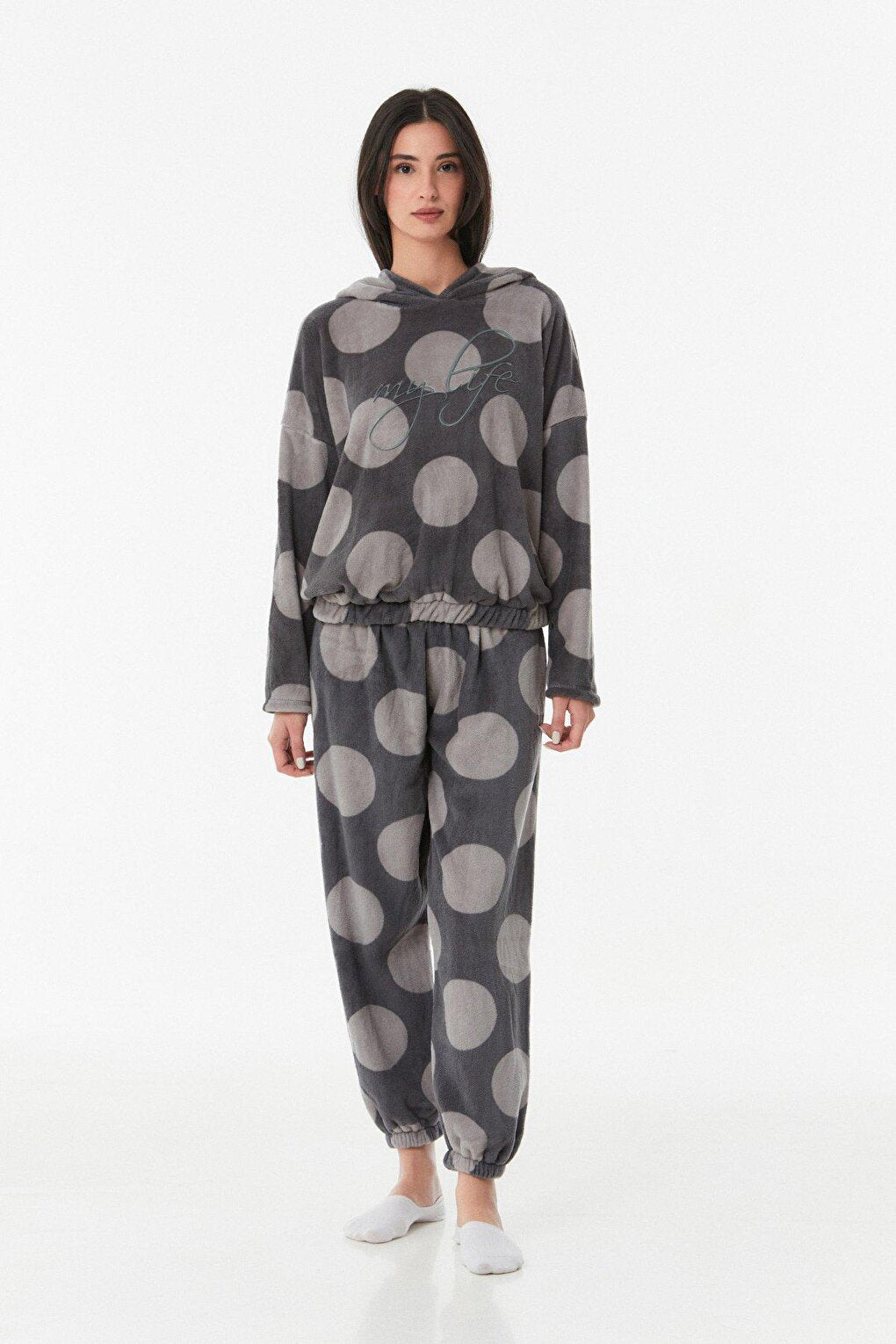 Printed Hooded Pajama Set