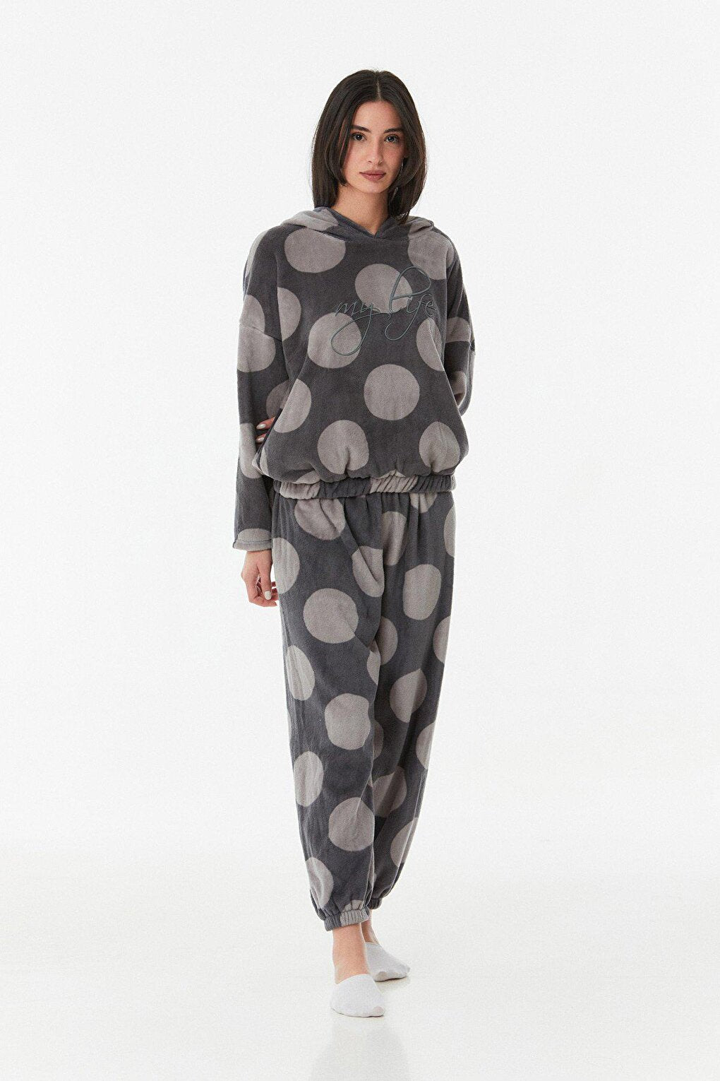 Printed Hooded Pajama Set