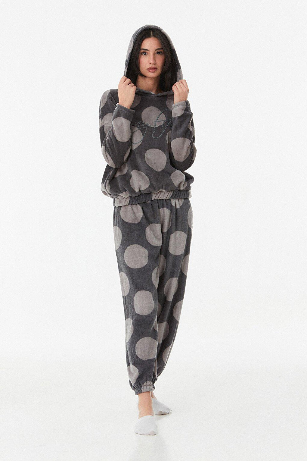 Printed Hooded Pajama Set