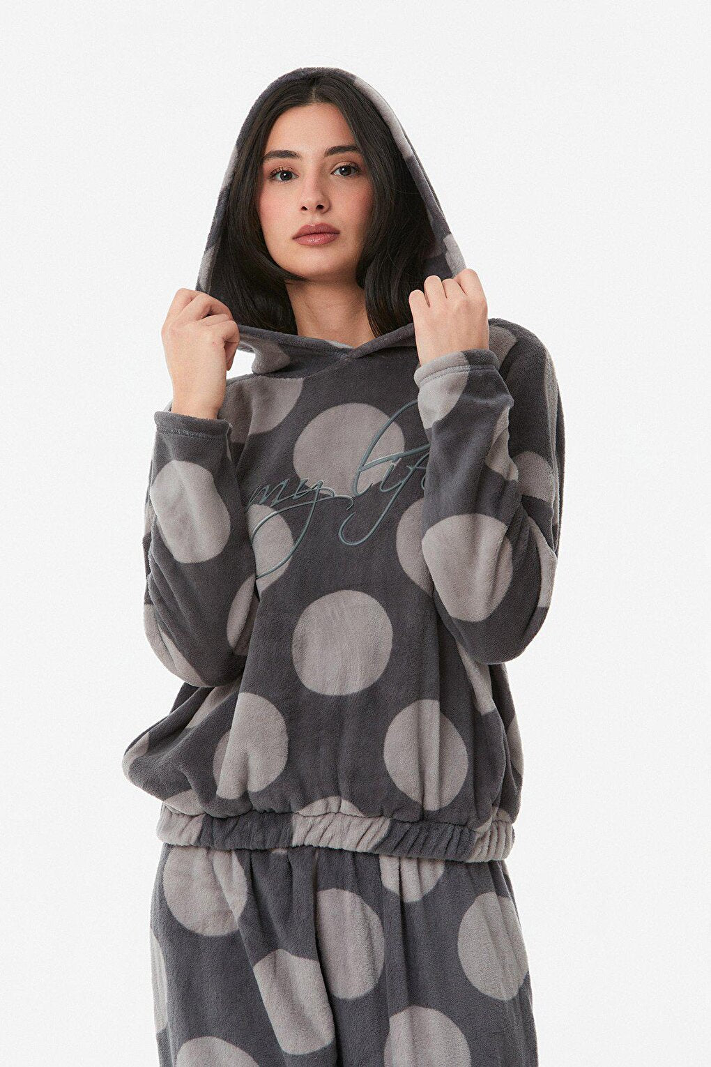 Printed Hooded Pajama Set