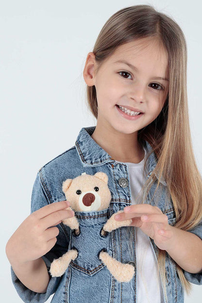 Girl's Teddy Bear Cotton Jean Jacket Casual Fashionable Ak22176023