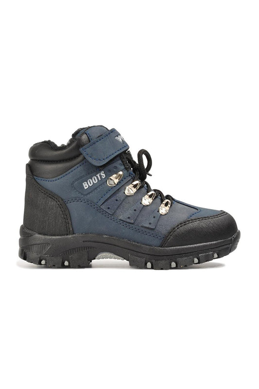 1502 Navy Blue-Silver Children's Boots