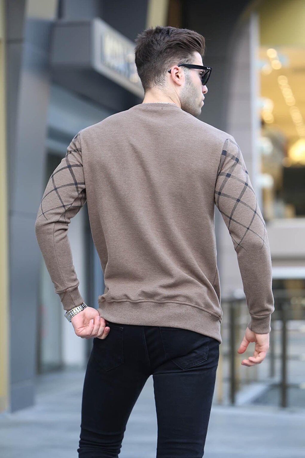 Camel Patterned Crew Neck Knitwear Sweater 6019