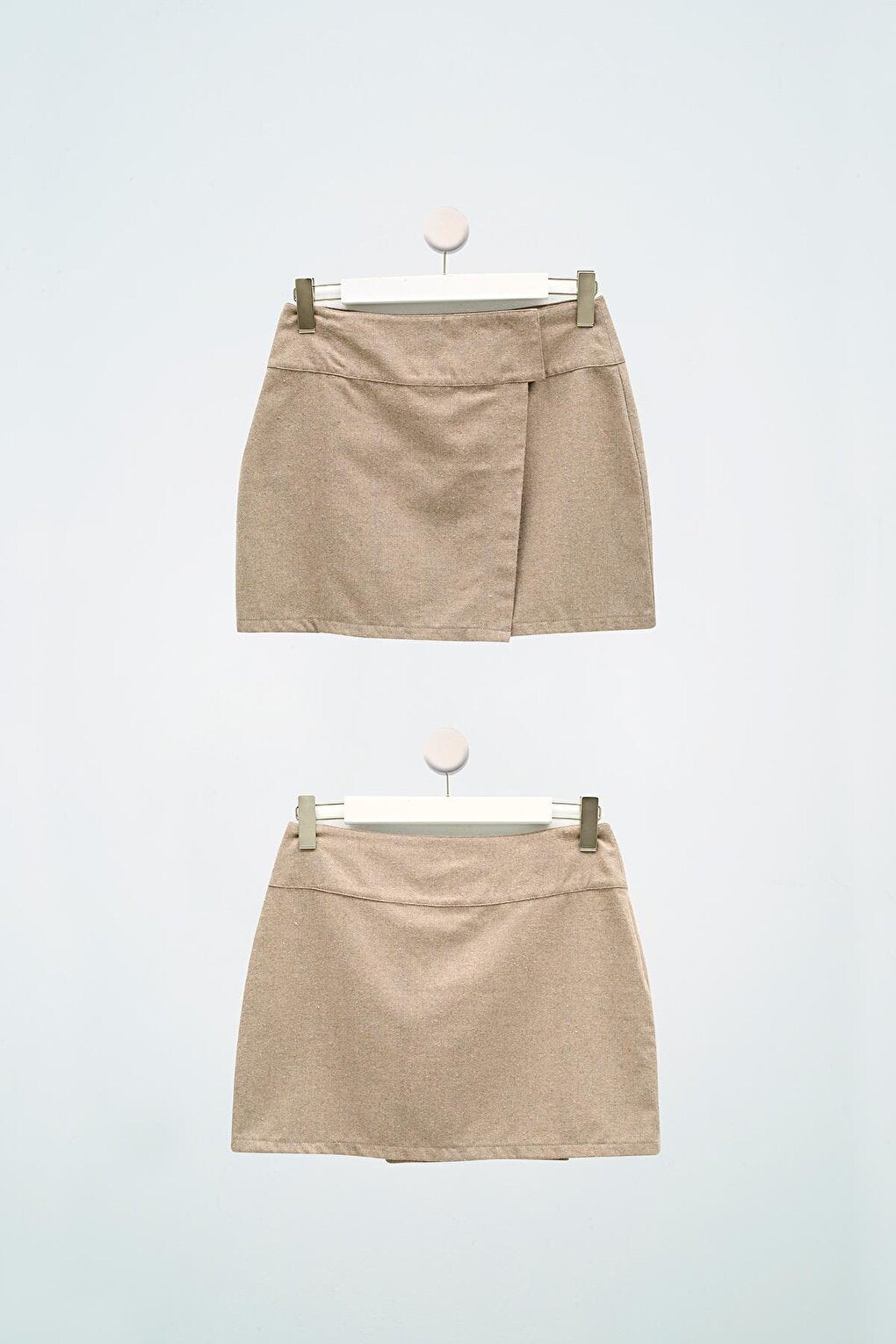 Double-breasted Buttoned Stone Mini Skirt