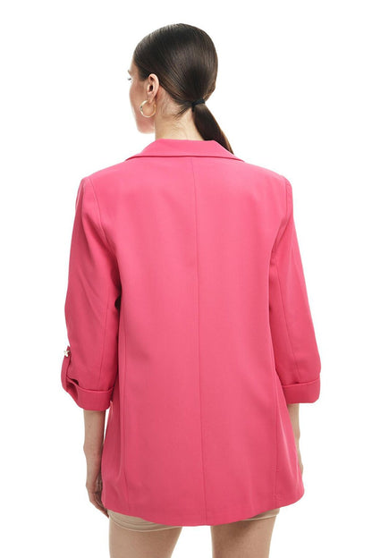 Double Sleeve Blazer Jacket Fuchsia