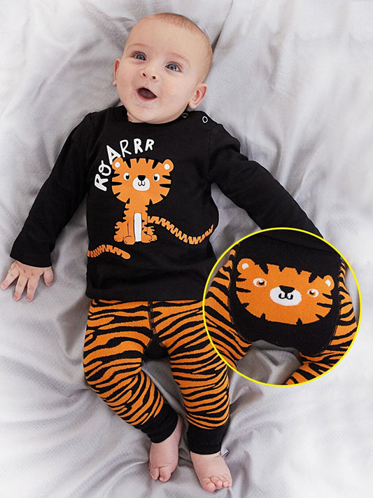 Tiger Baby Boy T-shirt Tights-Pants Set