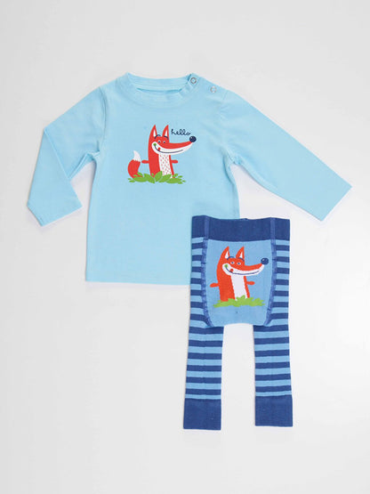 Tilki Baby Boy T-shirt Tights-Pants Set