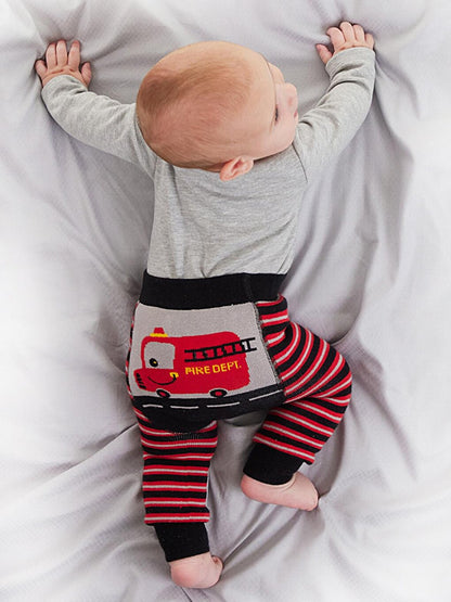 Firefighter Baby Boy Body Tights-Pants Set