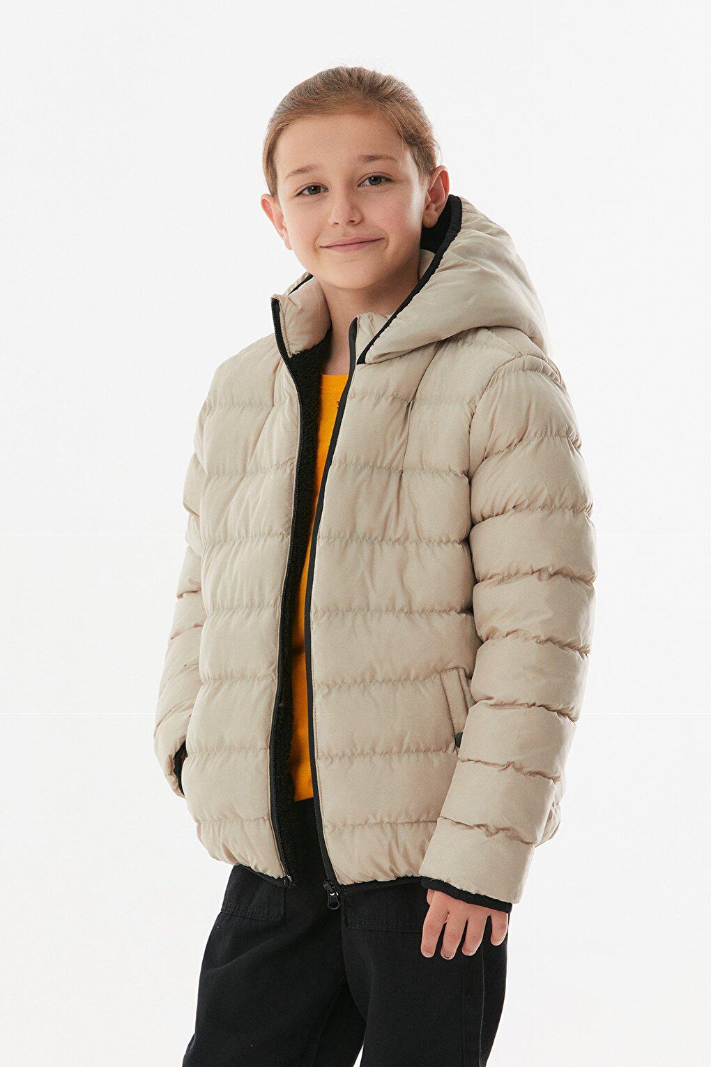 Hooded Unisex Children's Coat with Snap Pockets